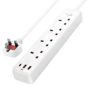 Standard Extension Wire Socket with 2 USB 1 Type-C