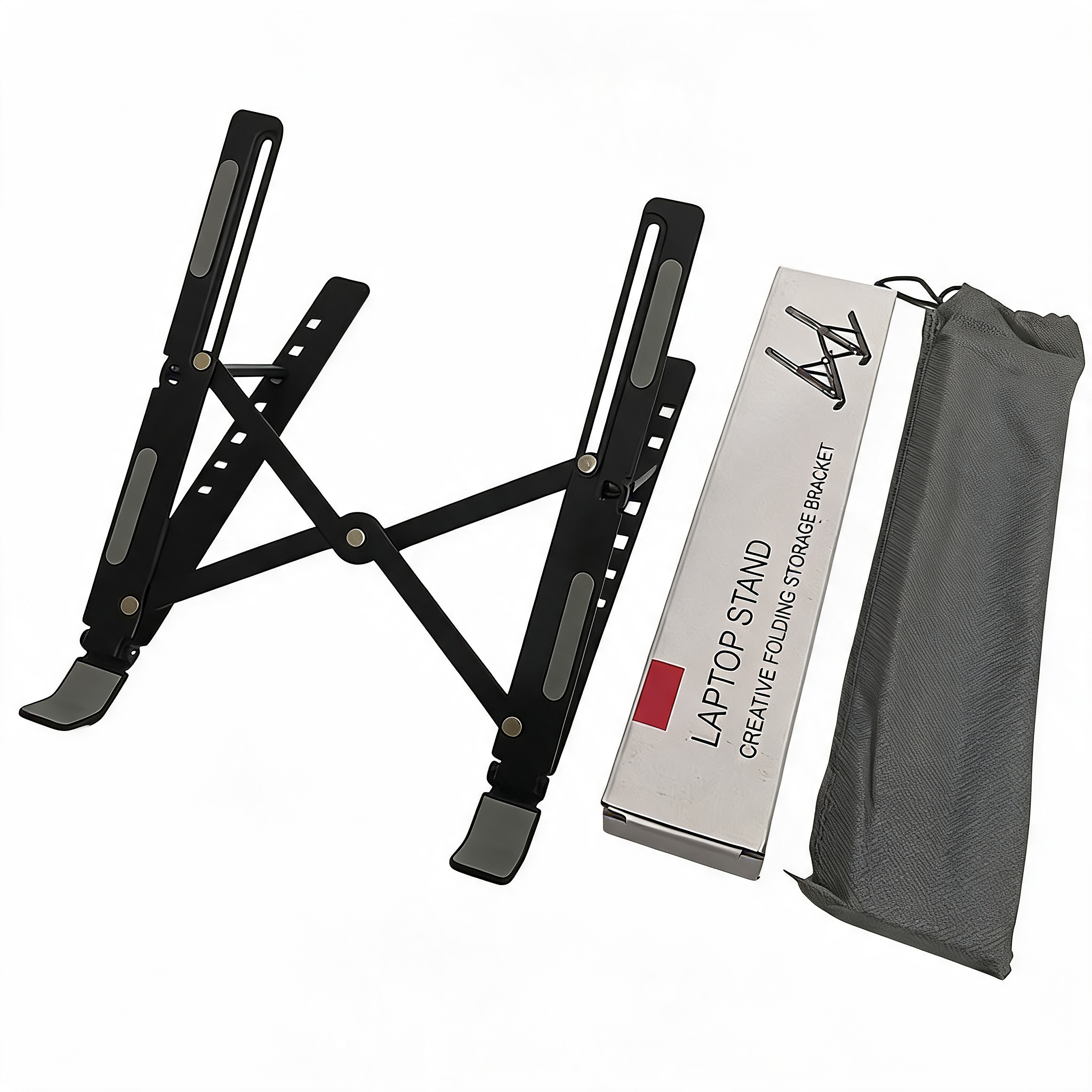 Black portable Laptop Stand – Adjustable 7-Level Height - Image 2