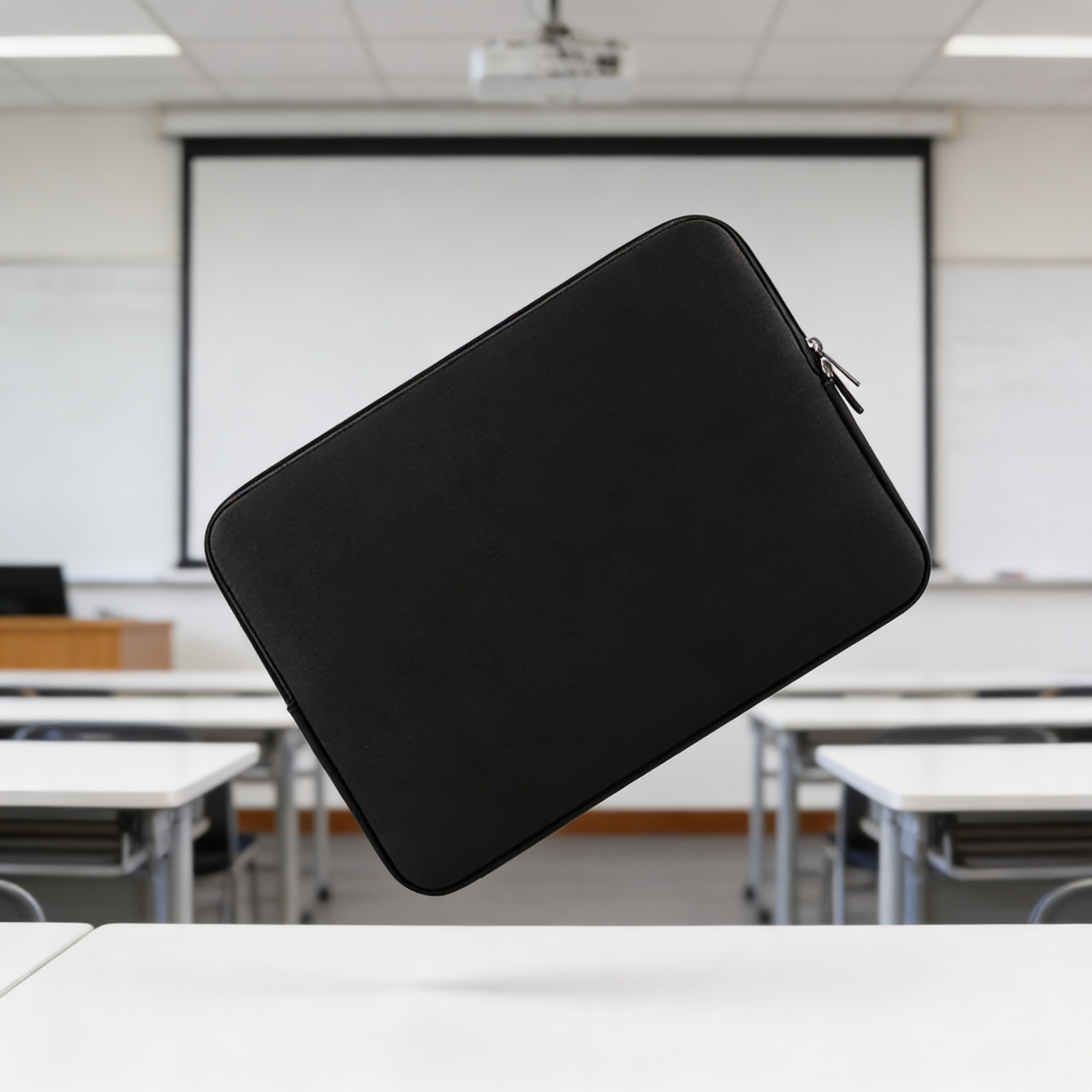 Simple Smooth Black Laptop Sleeve - Image 2
