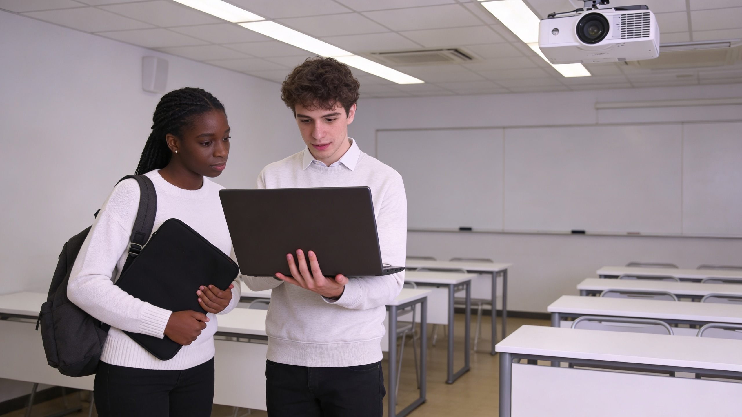 two-students-preparing-for-presentation-with-laptop