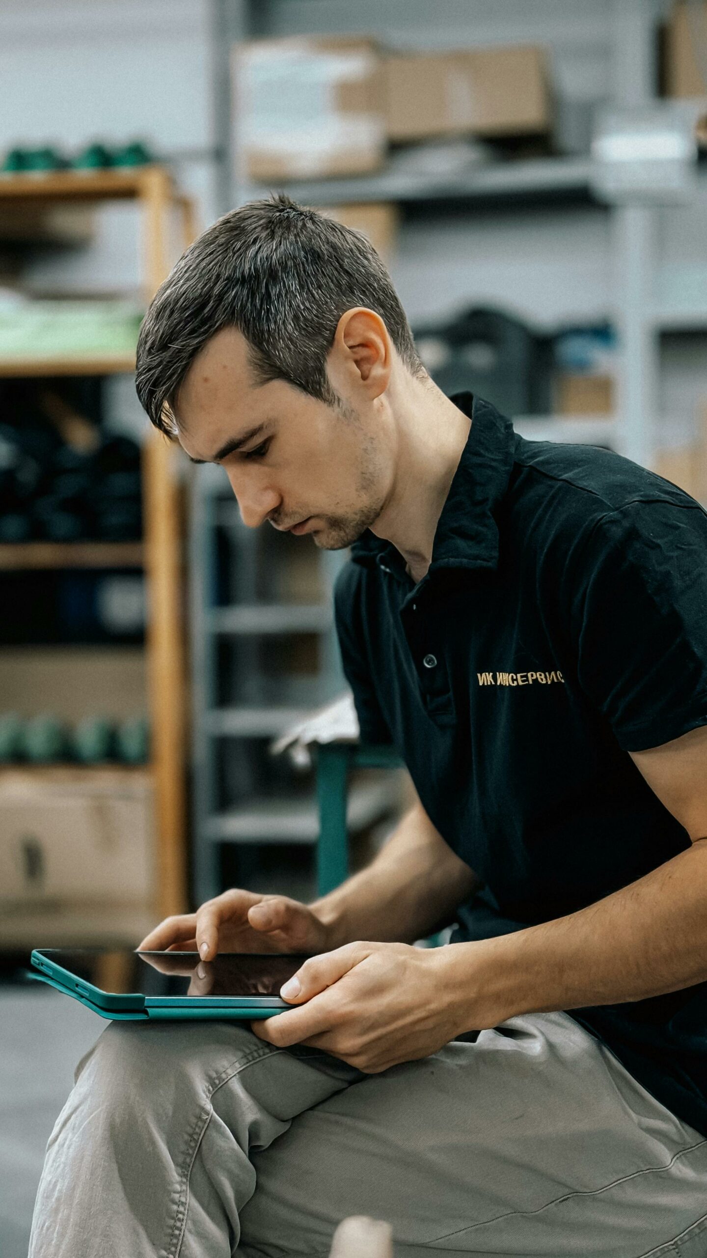 A man on call for laptop repair and maintenance services